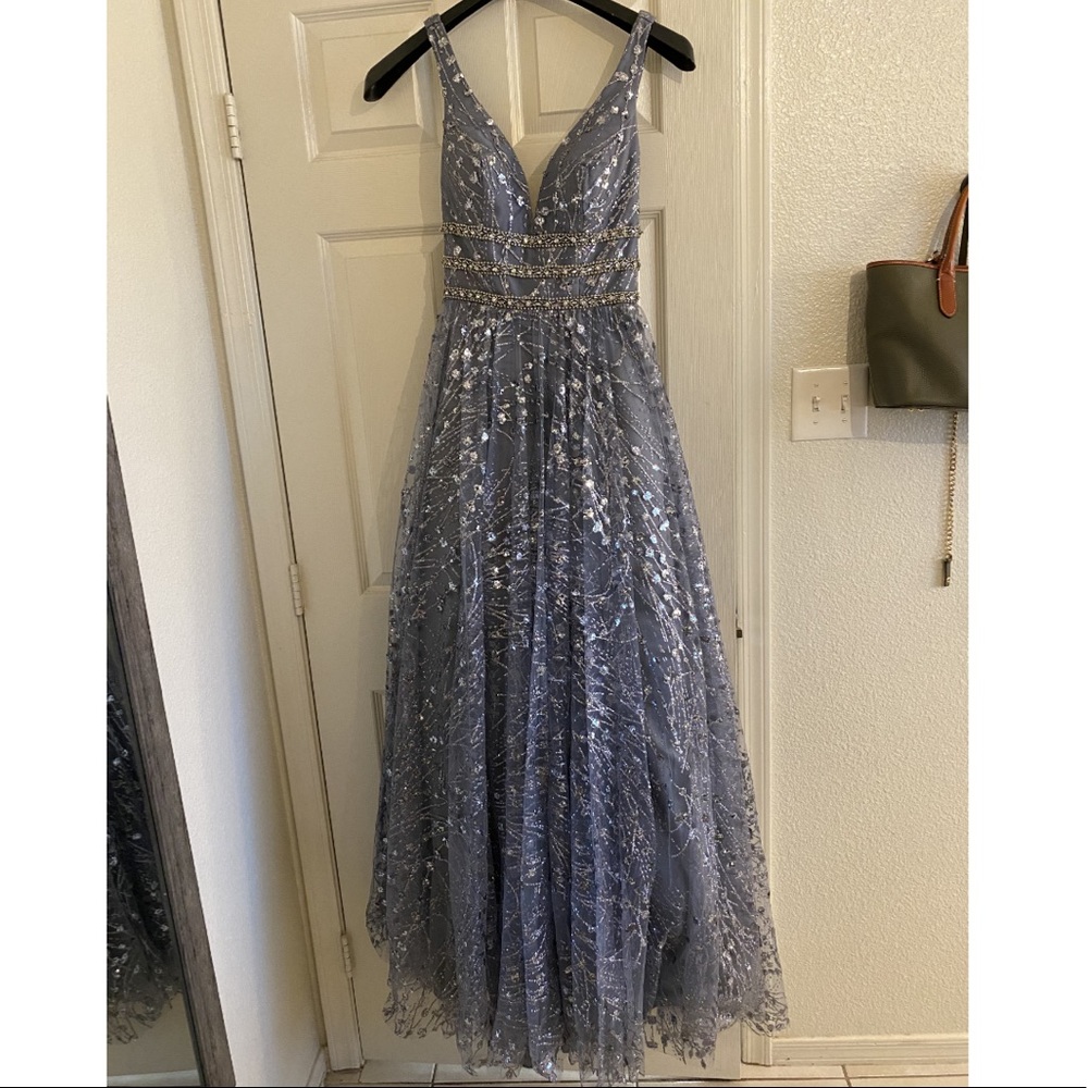 Nordstrom blue gray sequin dress